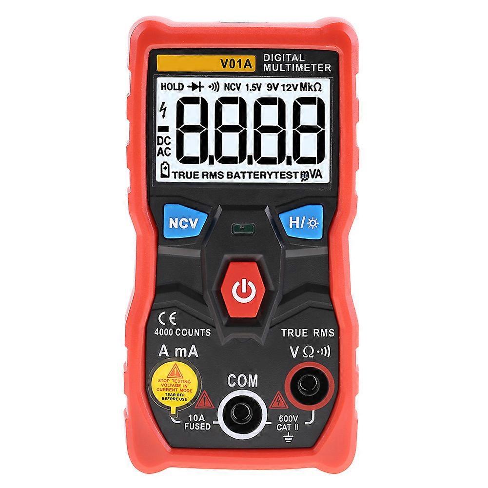 ANENG V01A Auto Range True RMS Digitalmultimeter AC/DC Strom Spannung Ohm Tester (rot)