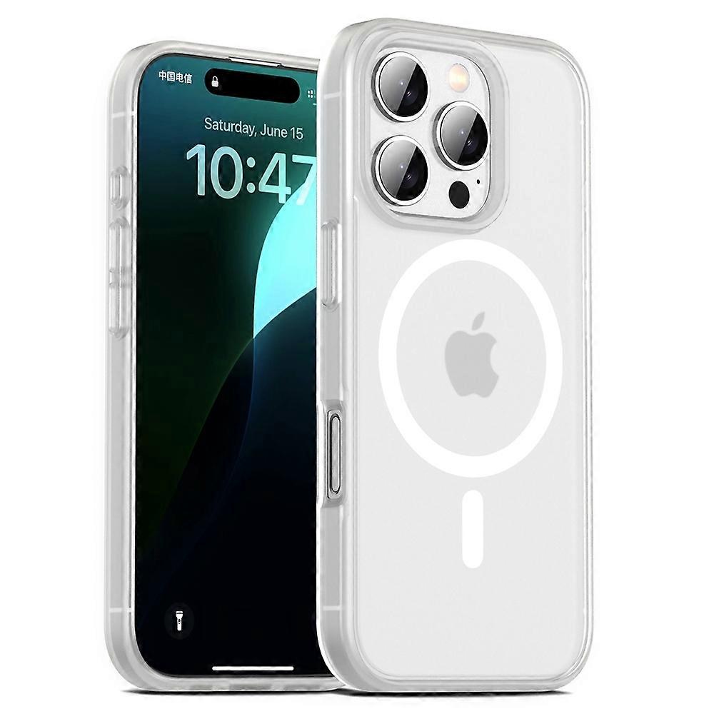 For iPhone 16 Pro Max Case Matte PC+TPU Phone Cover Compatible with MagSafe - Translucent