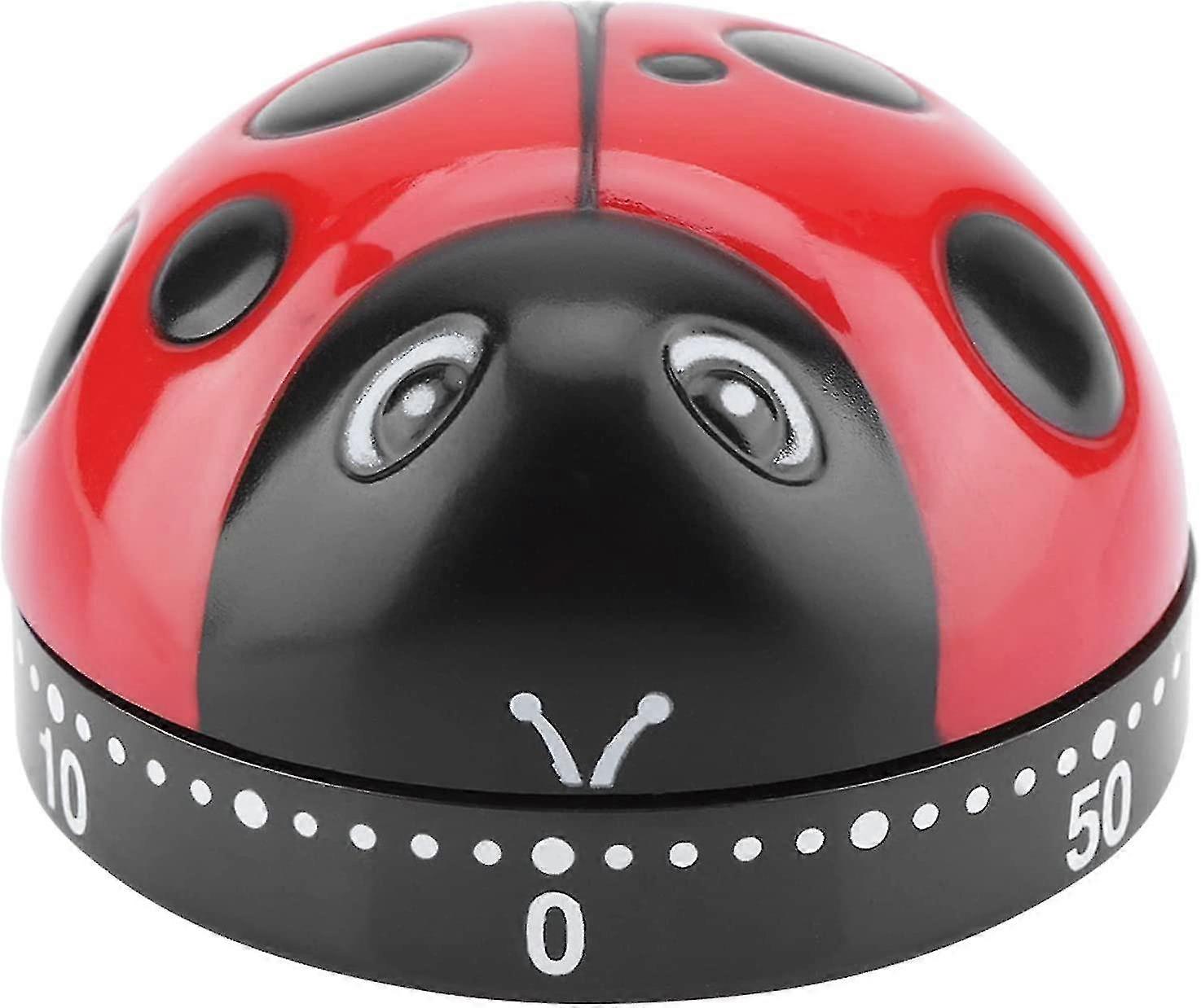 Ladybug Shaped Kitchen Timer, Manual Mechanical Timer, 60 Minute Mechanical Wind-up Timer, Kitchen Cooking Reminder