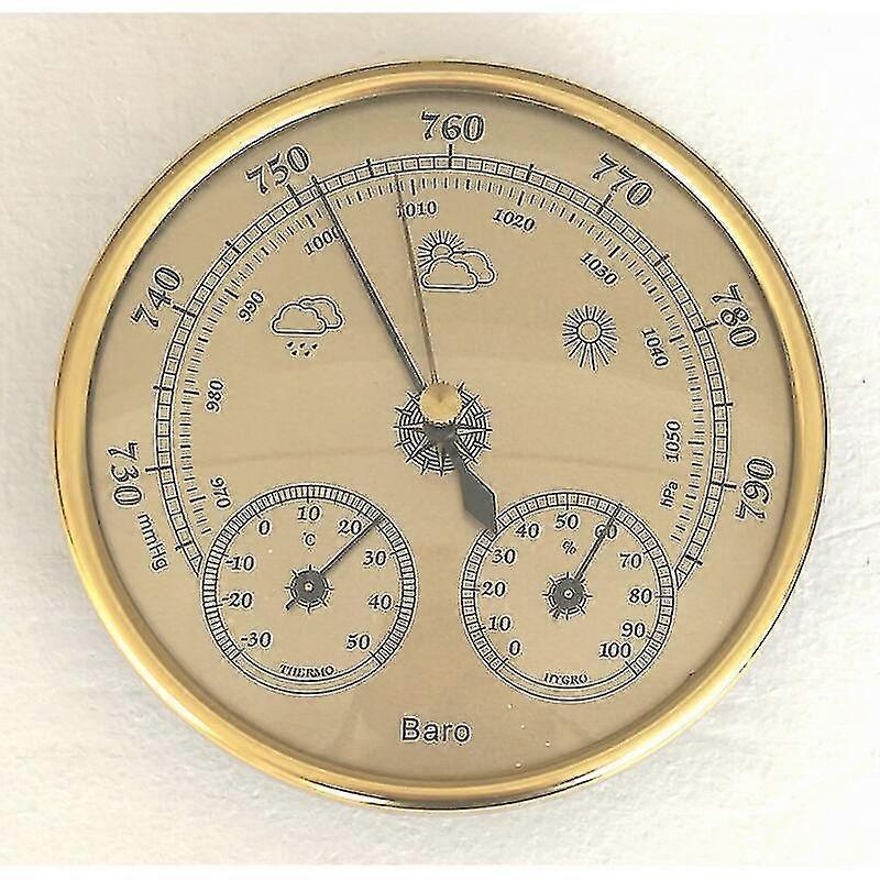 Barometer, Weather Station With Barometer And Hygrometer Thermometer, 3 In 1 Wall-mounted Analog Weather Station For Indoor