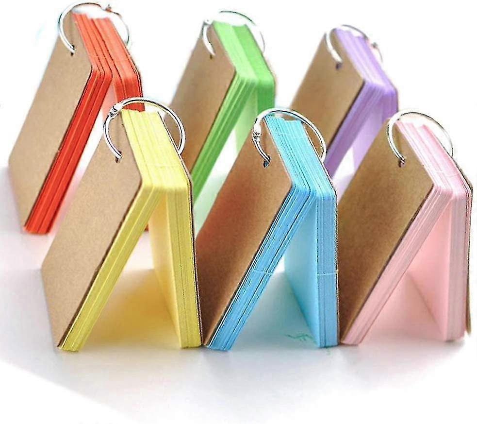 Crdayフラッシュカード、6パック300個研究カード改訂カードインデックスカードクラフト紙ギフト