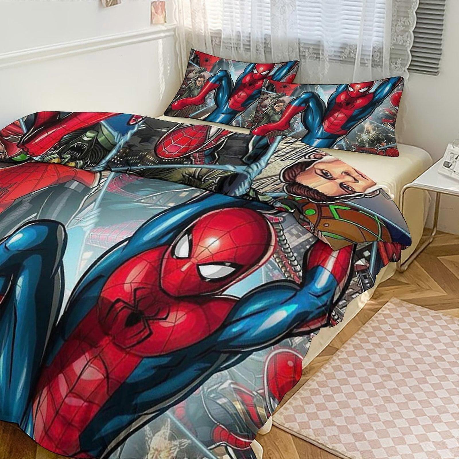 Kt393 Spiderman Bedding Sets for Kids Men Women Full Size Comforter Set 3pcs Bedding Set 1 Comforter Cover And 2 Pillowcases-xp Tp393