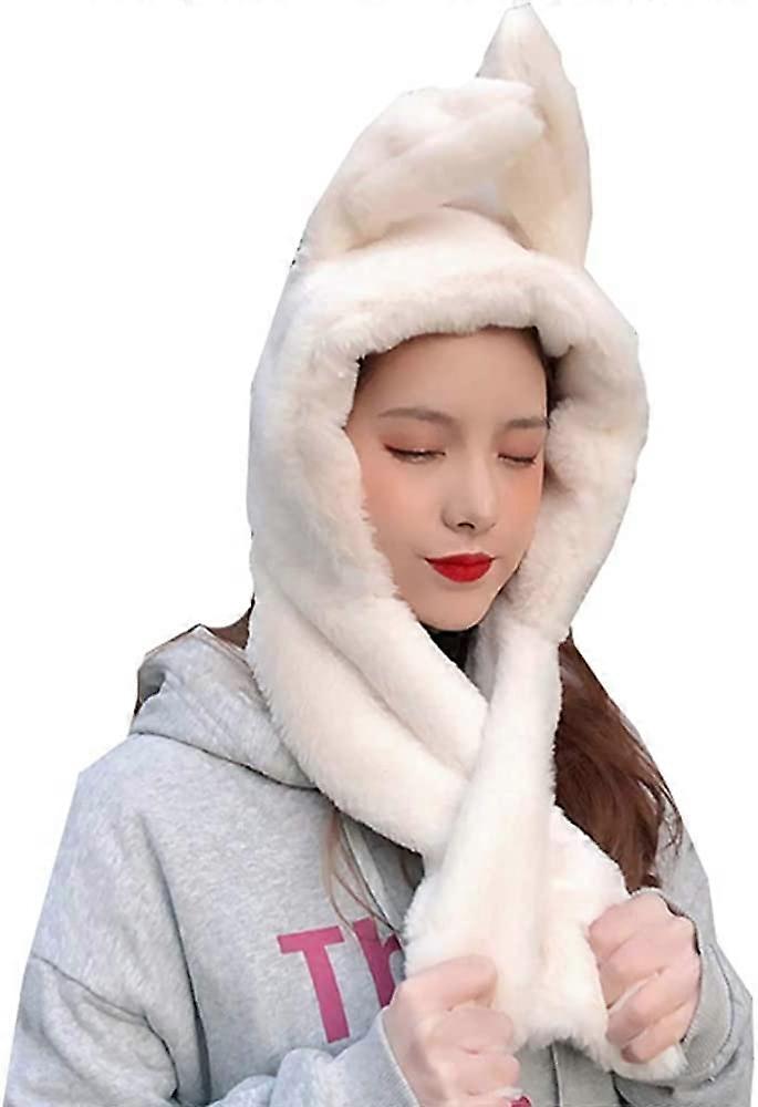 Winter Warm Beanie Pop Up Ears Plush Hat Ear Moving Jumping Rabbit