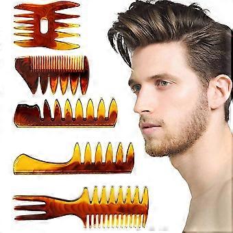 Styling Pettine per capelli Set Salone Barbiere Parrucchiere Texture Pettine 5 Spazzola per capelli professionale Retrò Parrucchiere Cura dei capelli Stile accessorio Double-sided f