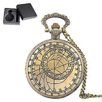 Vintage Pocket Watch Quartz Pocket Watch with ChainRetro, Roman Numeral Pocket Watch Antique Pocket Watch for Men Women Dad Birthday Party