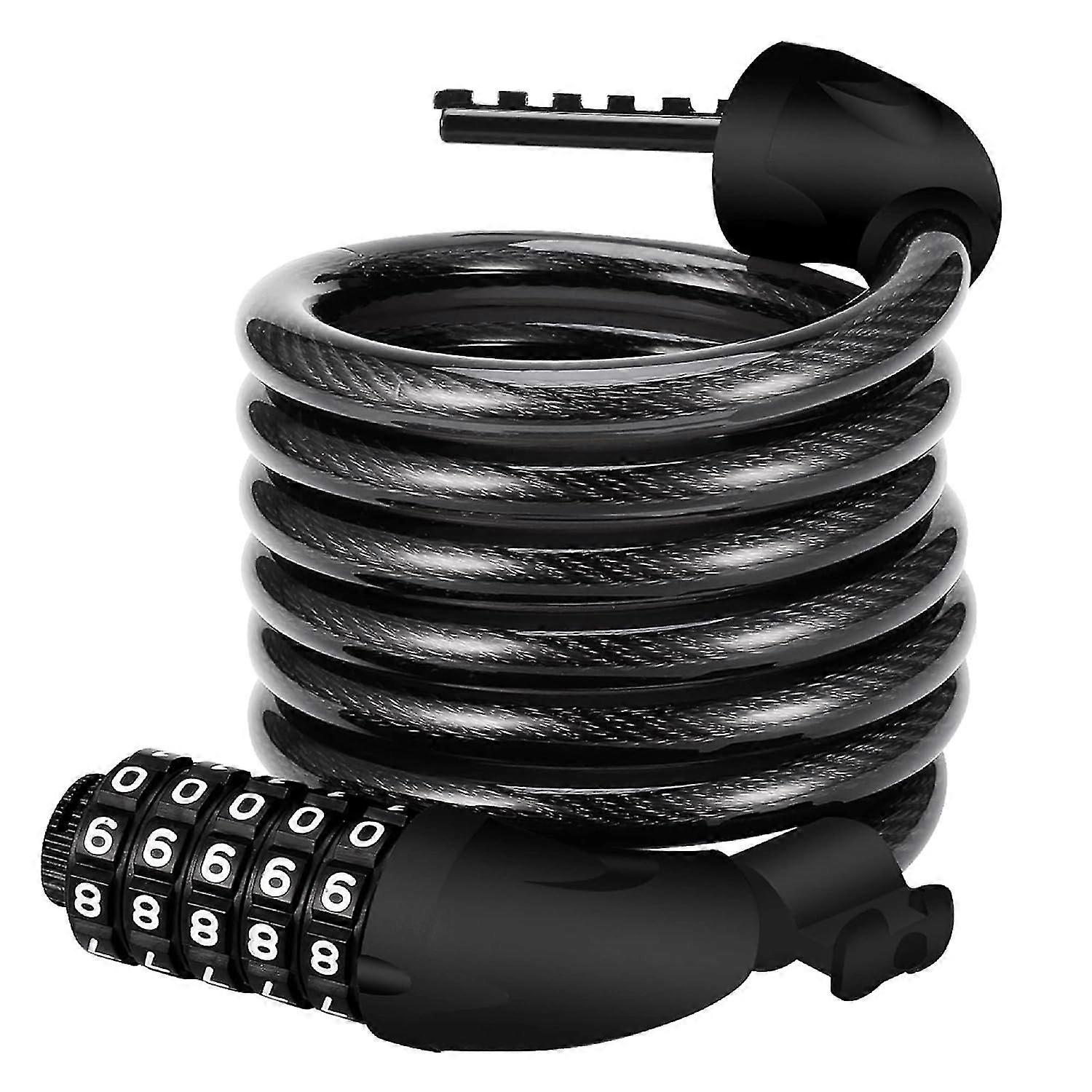 Bicycle Lock 110cm/12mm Cable Security Level Very High With 5-digit Combination Code Holder