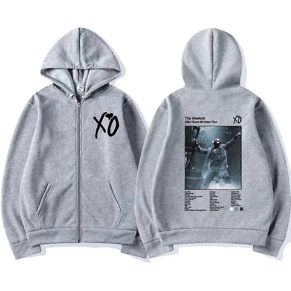 The Weeknd Zip Up هوديس بعد ساعات حتى الفجر جولة خمر الرسم سستة كارديجان قميص من النوع الثقيل الرجال الهيب هوب سترة هوديي المعاطف