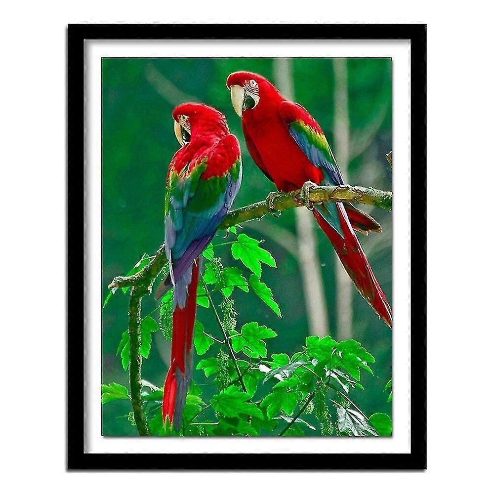 diamond embroidery lovers needlework decor painting parrots pattern