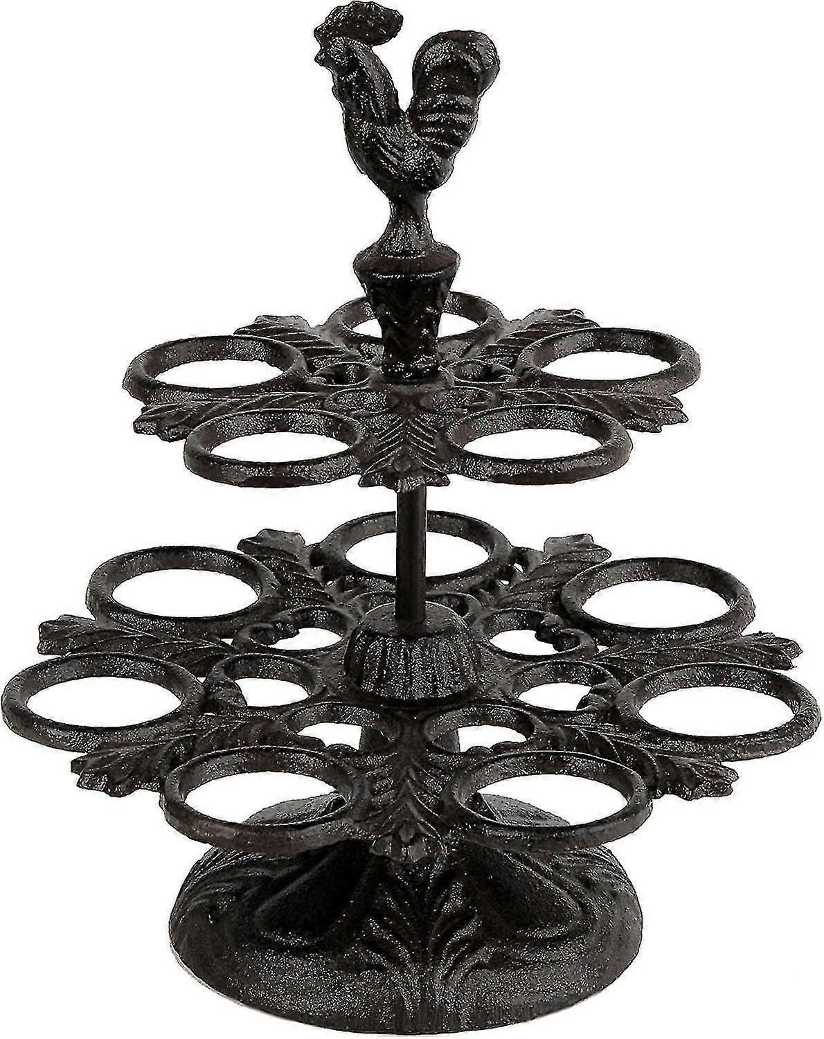 antikk egg rack jern egg rack mannlig eggbrett 12 ferske egg støpejern dobbelt egg rack