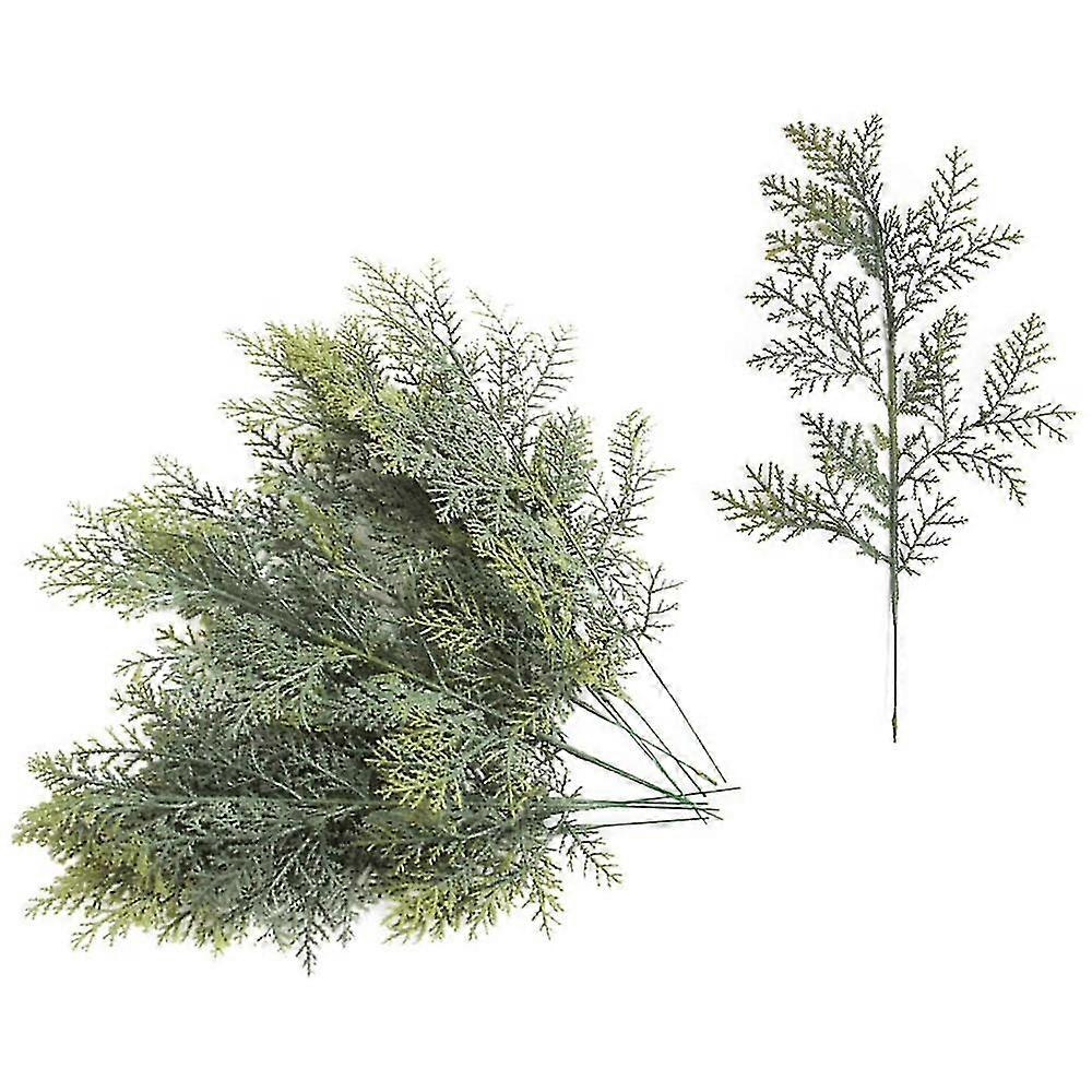 40 Pcs Artificial Cedar Sprigs Faux Cedar Spray Branches Cedar Twig Stems Sprigs Picks Diy Accessor