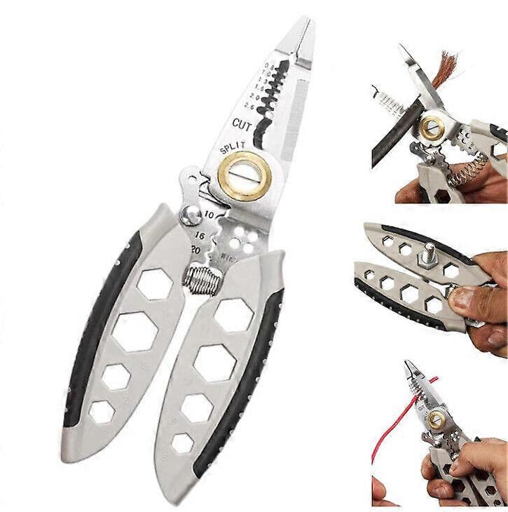 7-inch Multipurpose Wire Stripper, Multi-Tool Wire Cutter for Stripping