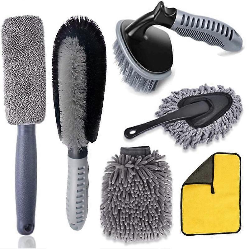 6pcs/set Gloves Dusting Tire Brush Car Cleaning Brush Set