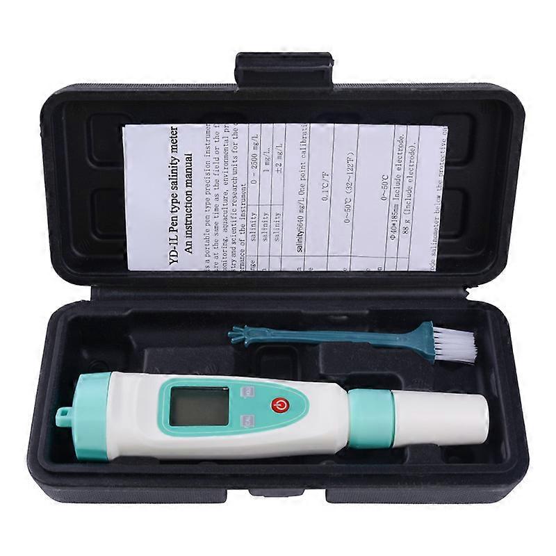 YD-1L Digital Pen Portable 0-2500ppm Salinometer Food Freshwater Aquarium Salinity Meter Tester Water Quality Analyzer