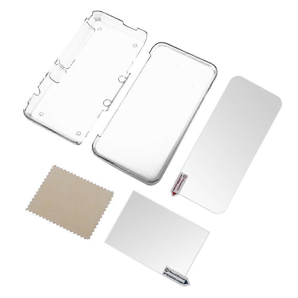 Case for Nintendo 2DS XL Transparent Protective Cover Case + Screen Film LCD Screen Protector for Nintendo 2DS XL
