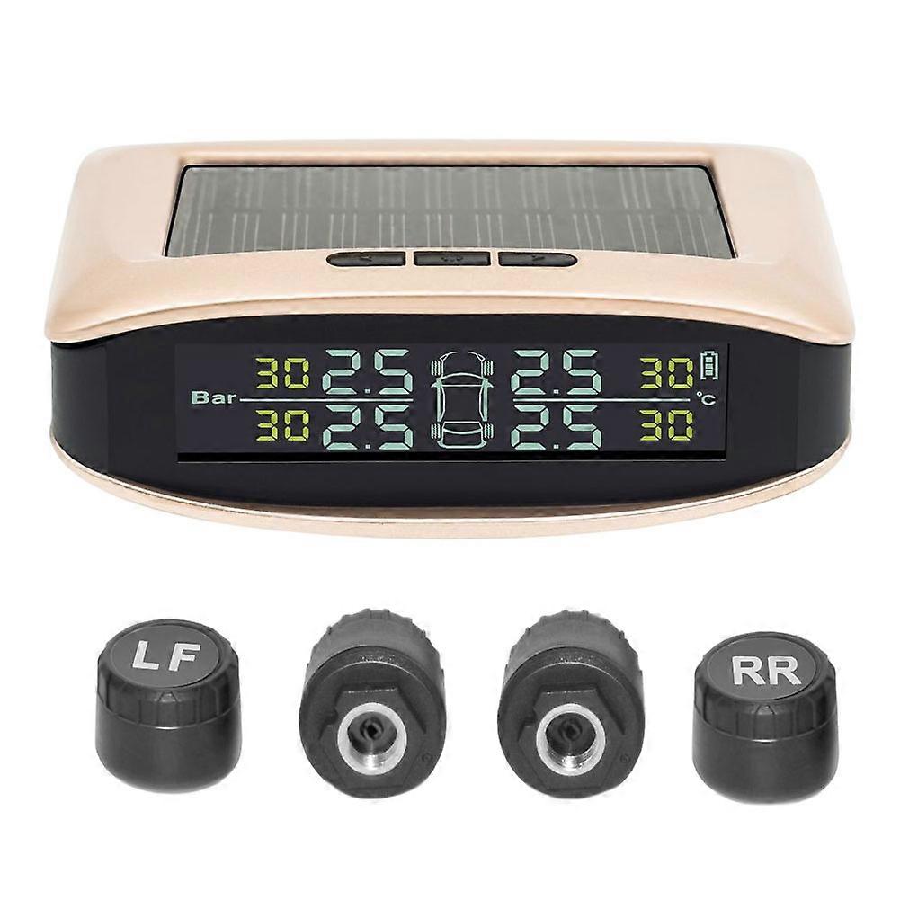 Solar  Tire Pressure Sensor Car Tire Pressure Monitoring System with 4 Wheel Internal External Sensors TMPS for Automobile
