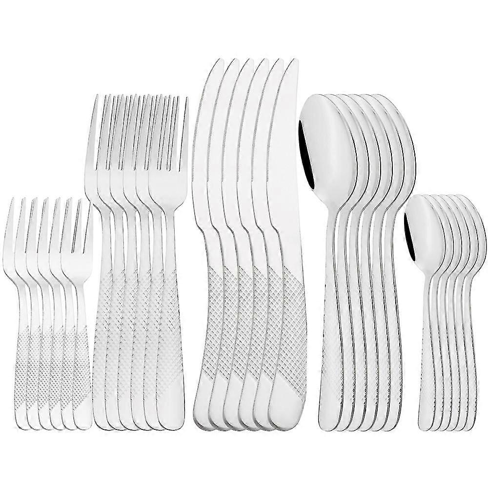 30pcs Fashion Golden Dinnerware Set High Quality Stainless Steel Knife Fork Cutlery Set Silverware Flatware Drop Shipping