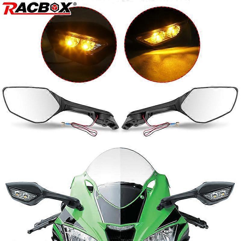 Motorcycle Mirror Amber Lamp LED Turn Light Signals Rear View Side Mirrors Fit for Kawasaki Ninja ZX10R Ninja ZX10R 2011-2015