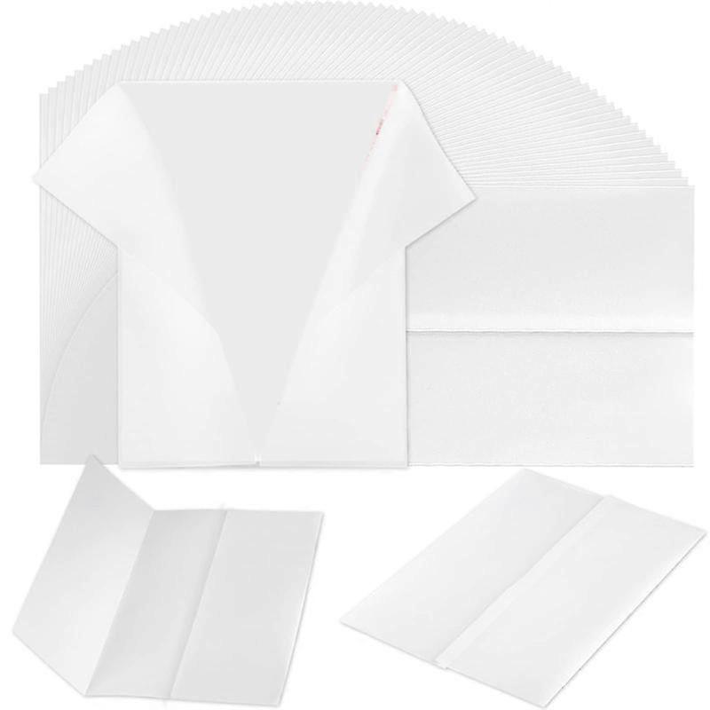 50 Giacche In Pergamena Verde Pre-piegate Per Inviti Nuziali 12,7x17,8 Cm - Bustine Trasparenti Eleganti - Foto 8