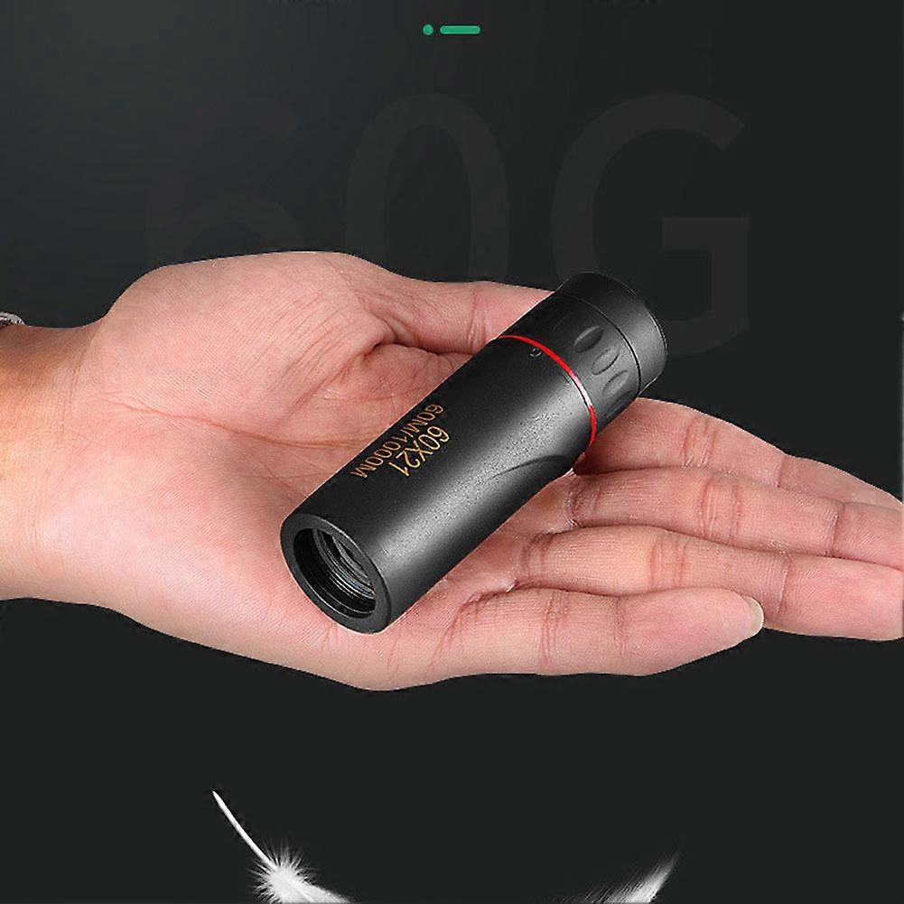 60x21 BAK4 Zoom Monocular Binoculars with Wrist Strap Portable Pocket Telescope