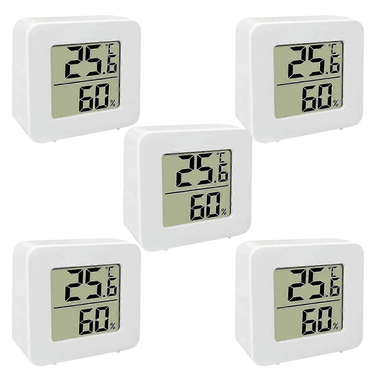 5 Pack Mini Digital LCD Display Temperature Humidity Meter Sensor Wall Mounted Indoor Room Weather