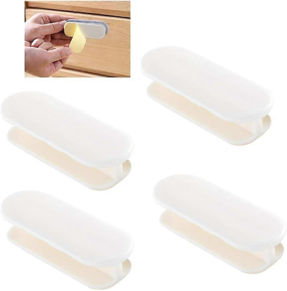 4 pieces of self-adhesive window handles, self-adhesive door handles, cabinet door handles, plastic drawer handles, cabinet handles, white