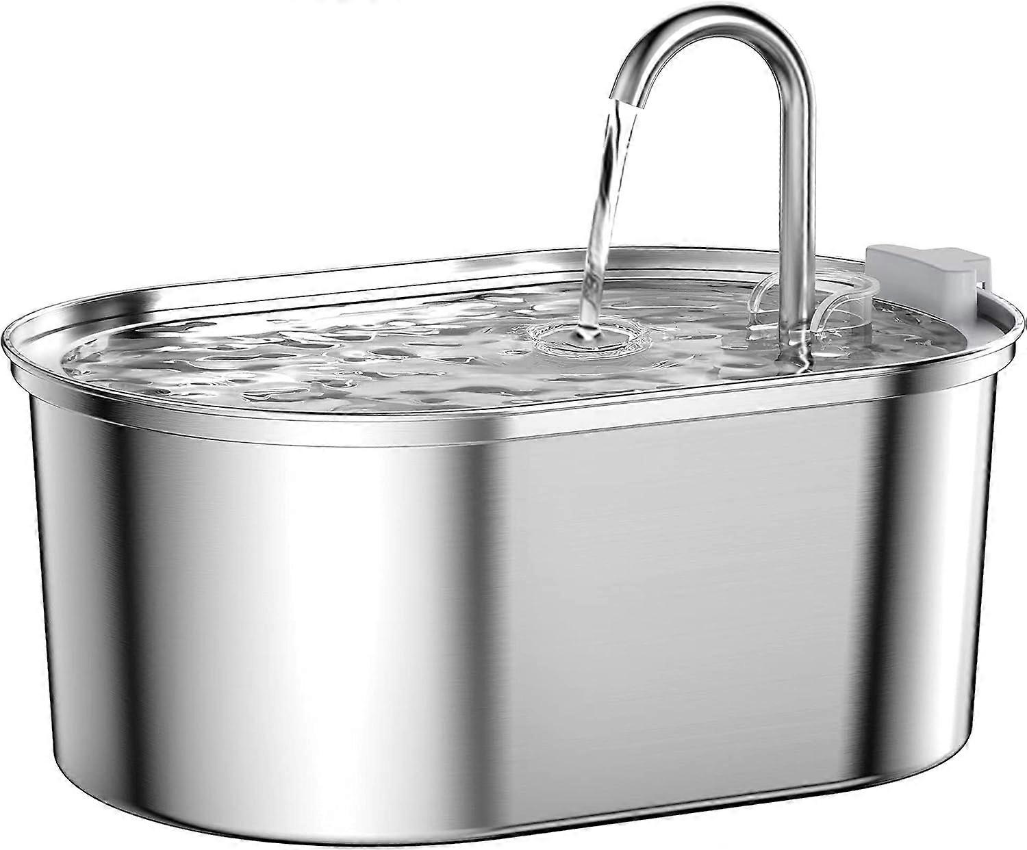 Stainless Steel Cat Water Fountain, 3.2L Automatic Cat Water Fountain with Quiet Pump, Dishwasher Safe Design, Suitable for Multiple Pets