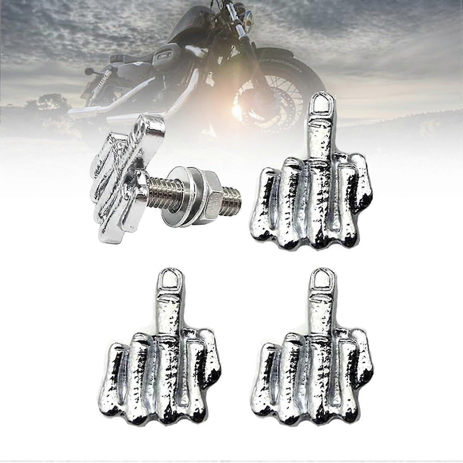 4kpl hauska metallinen sormipultti, söpö autotarvikkeet keskisormen pultti, auton yksityiskohdat pultit ja mutterisarja