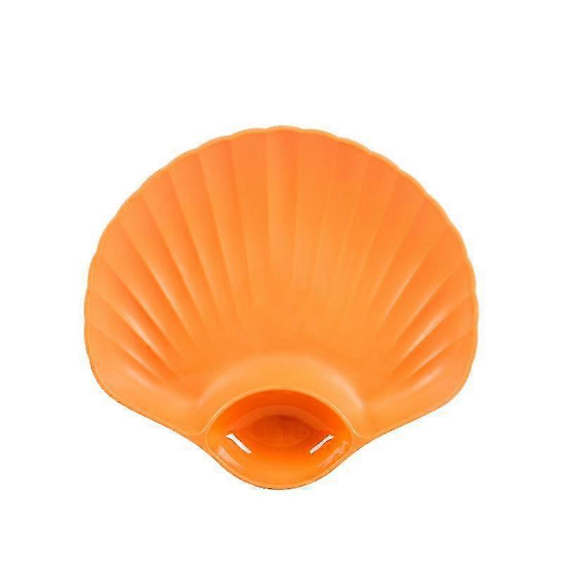 Shell Shaped Plastic Dried Fruit Plate1PcsOrange
