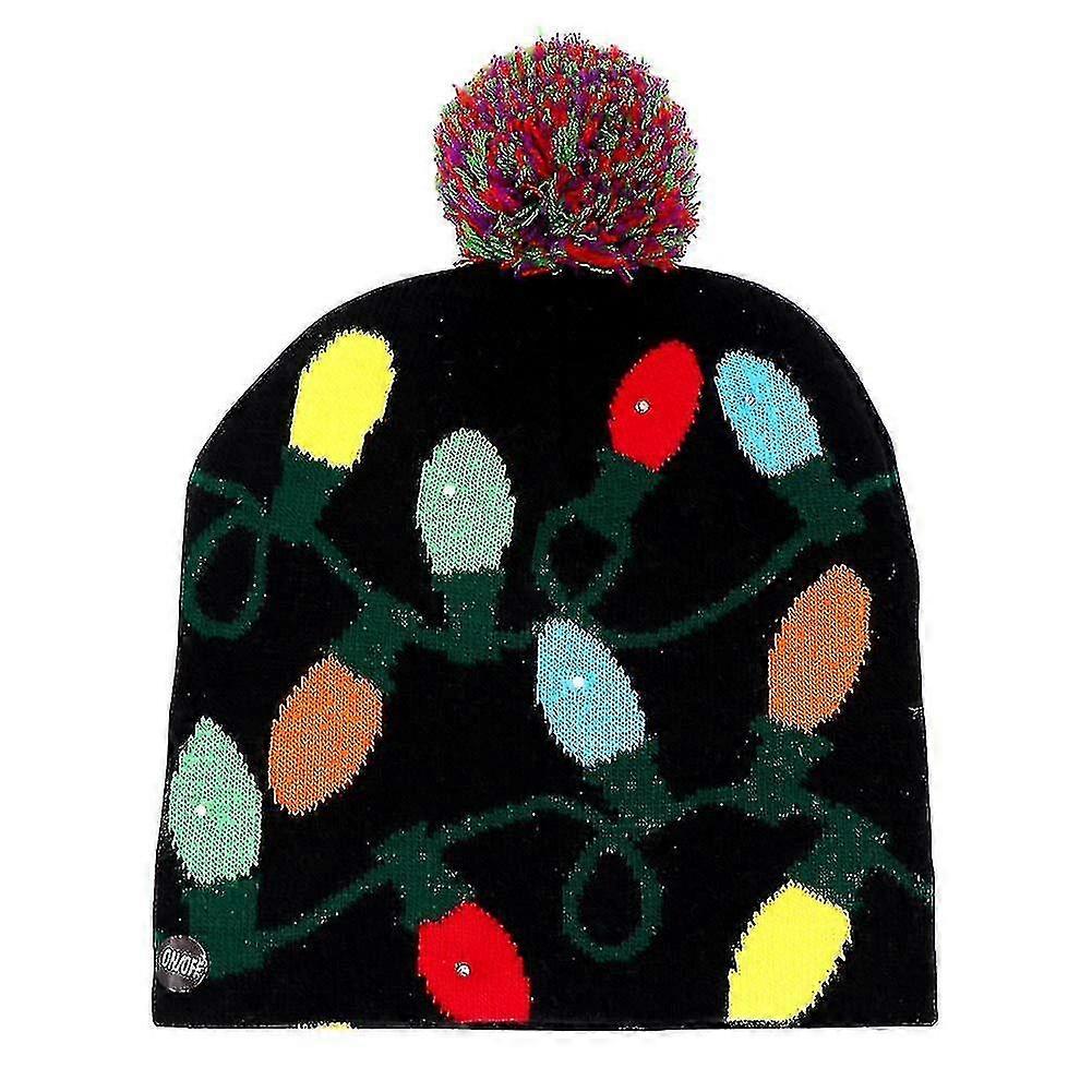 أدى ضوء قبعة محبوكة، عطلة عيد الميلاد أضواء ملونة وامض قبعة