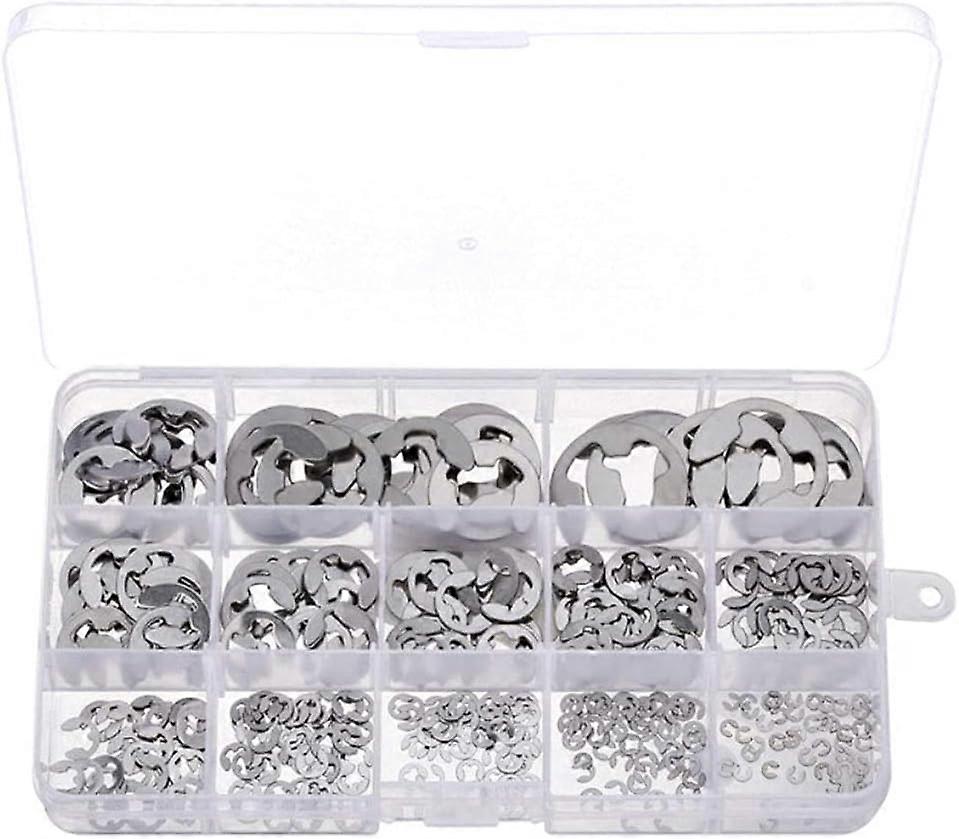 400 Stainless Steel E-Type Circlips Assortment with Storage Box