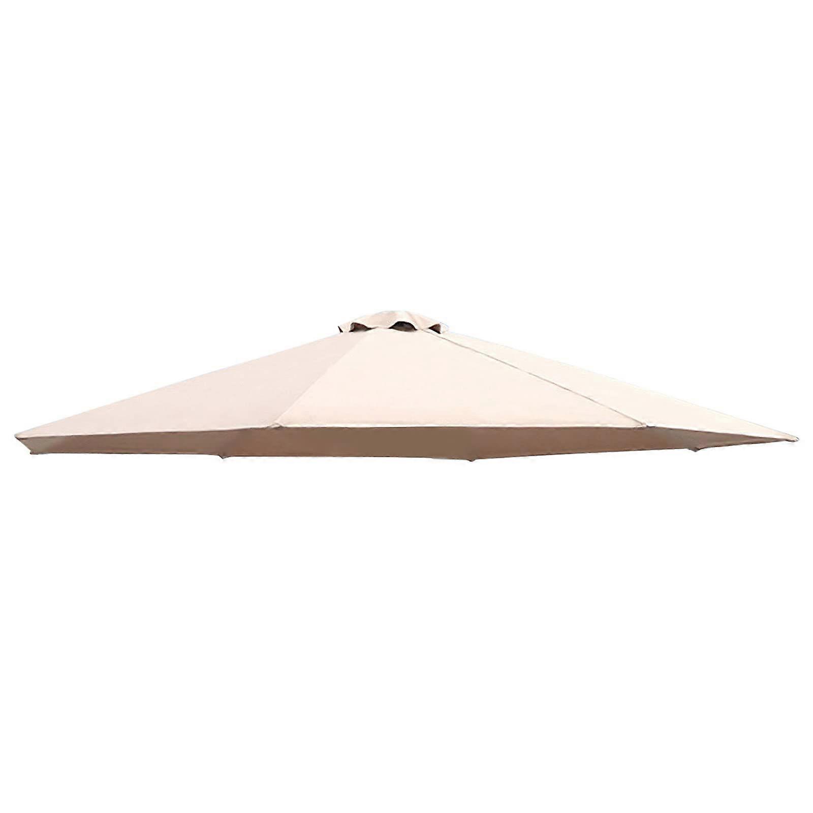 2023 New Upgraded 6.5ft Heavy Duty Performance Polyester Fabric Sun Shade Umbrella Replacement Canopy 6 Ribs in Taupe (Canopy Only)