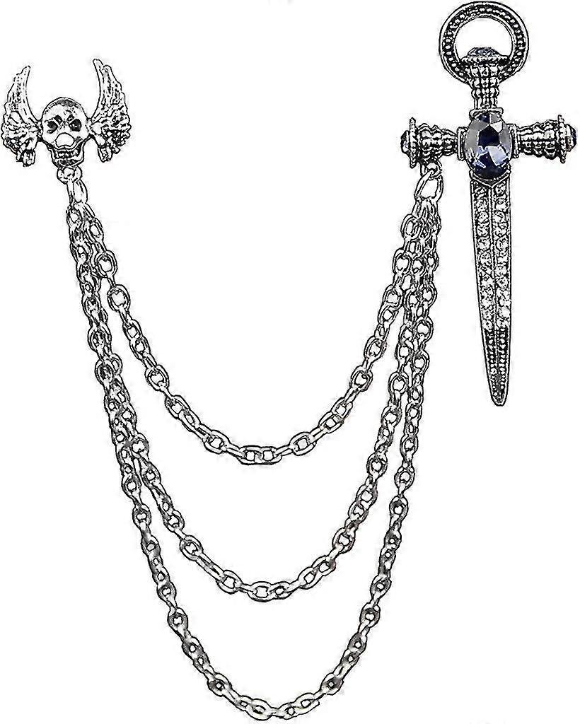 عبر بروش دبوس طوق دبابيس مع سلسلة مجوهرات الفضة