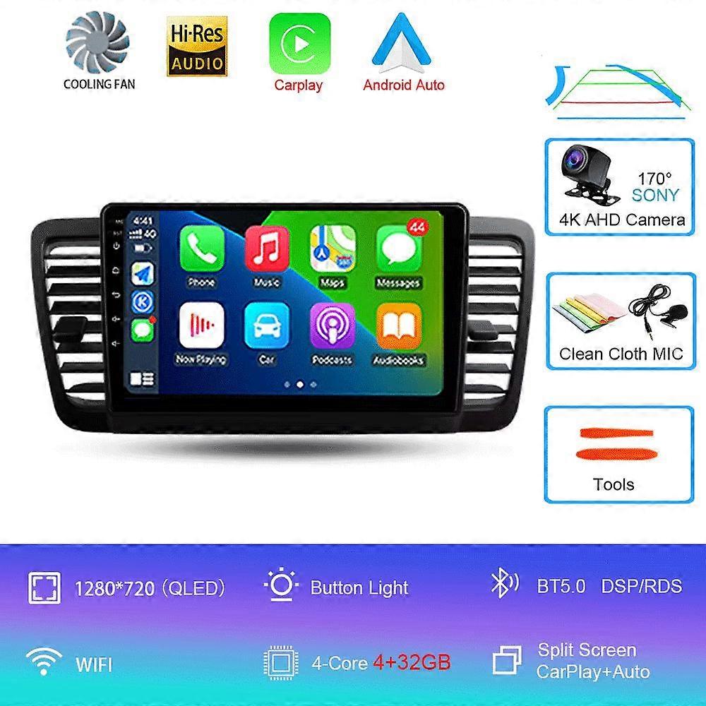 For Subaru Outback 3 Legacy 4 2003 - 2009 Carplay 4G+WIFI GPS Car Radio Navigation Multimedia Video Player Stereo BT Android 14