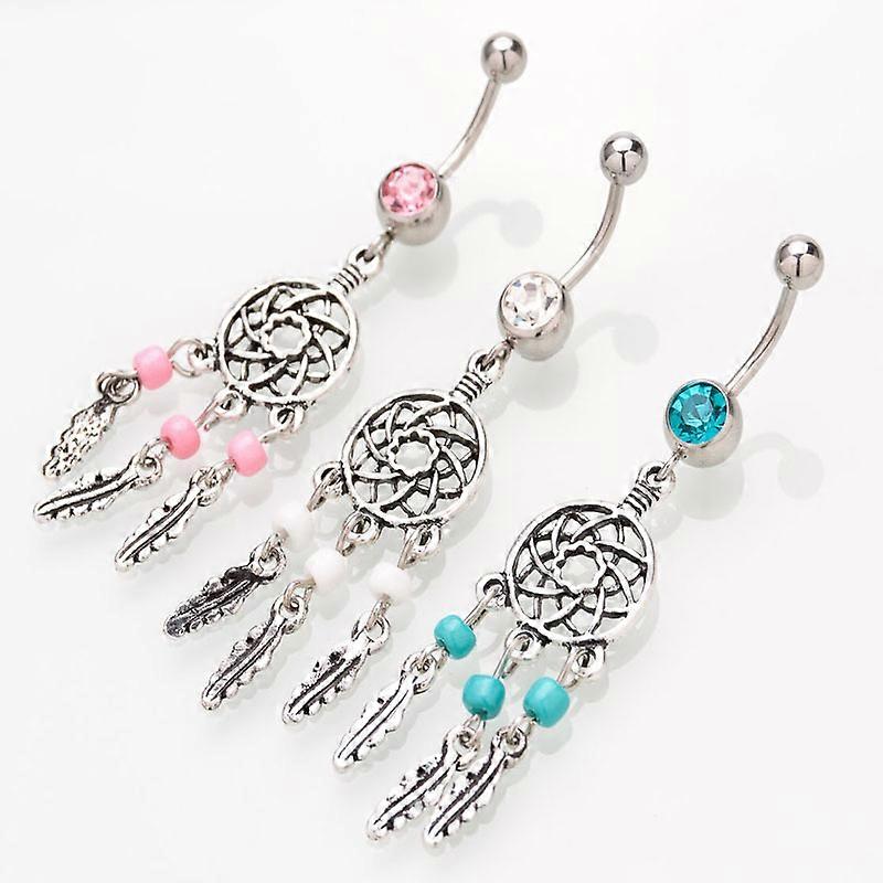Belly Button Ring Glitter Anti-Corrosion Solid Eye-catching Belly Button Ring for Women