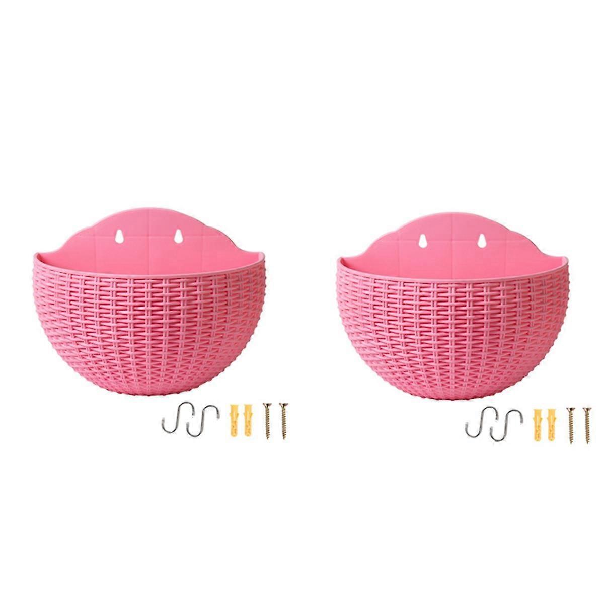 Pink Large Balcony Hanging Plastic Pot Succulent Flower Pot Rattan Flower Pot