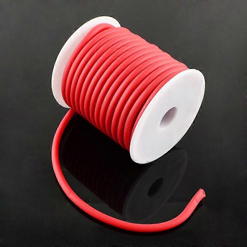 Synthetic Rubber Cord Hollow with White Plastic Spool Red 5mm Hole: 3mm about 10.93 yards(10m)/roll