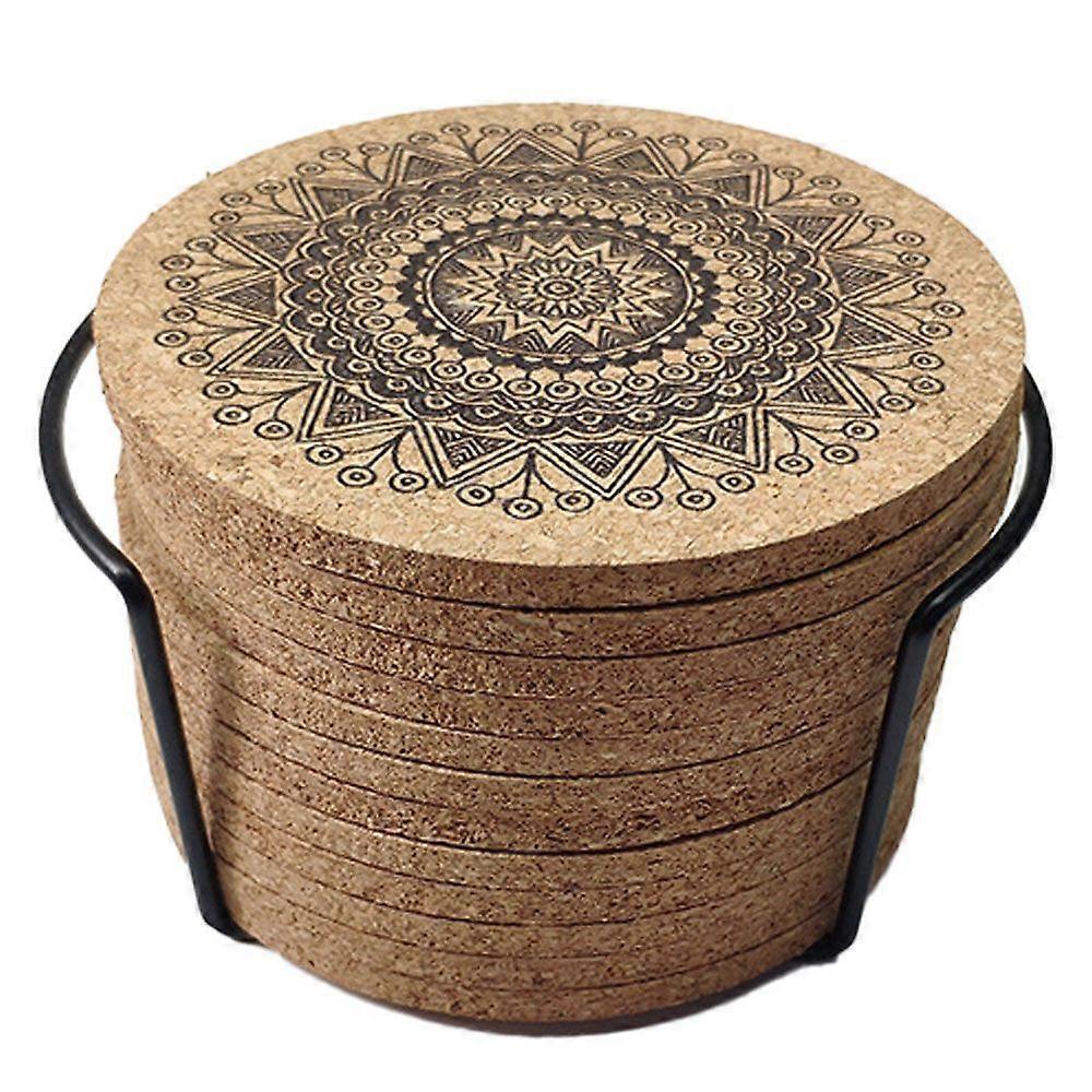 12 coasters Reusable absorbent coasters, cork coasters Drink absorption ...