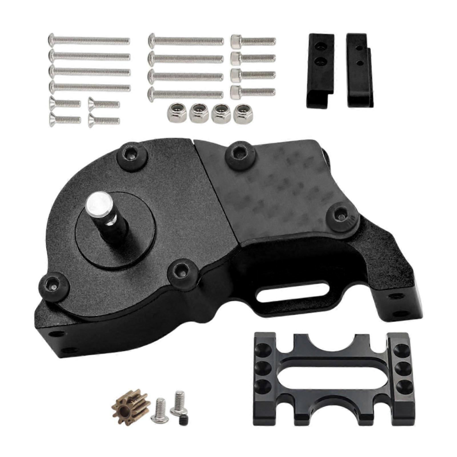 Crawler Transmission Lcg Gearbox Metal for Axial SCX10 1/10 Scale RC Crawler black