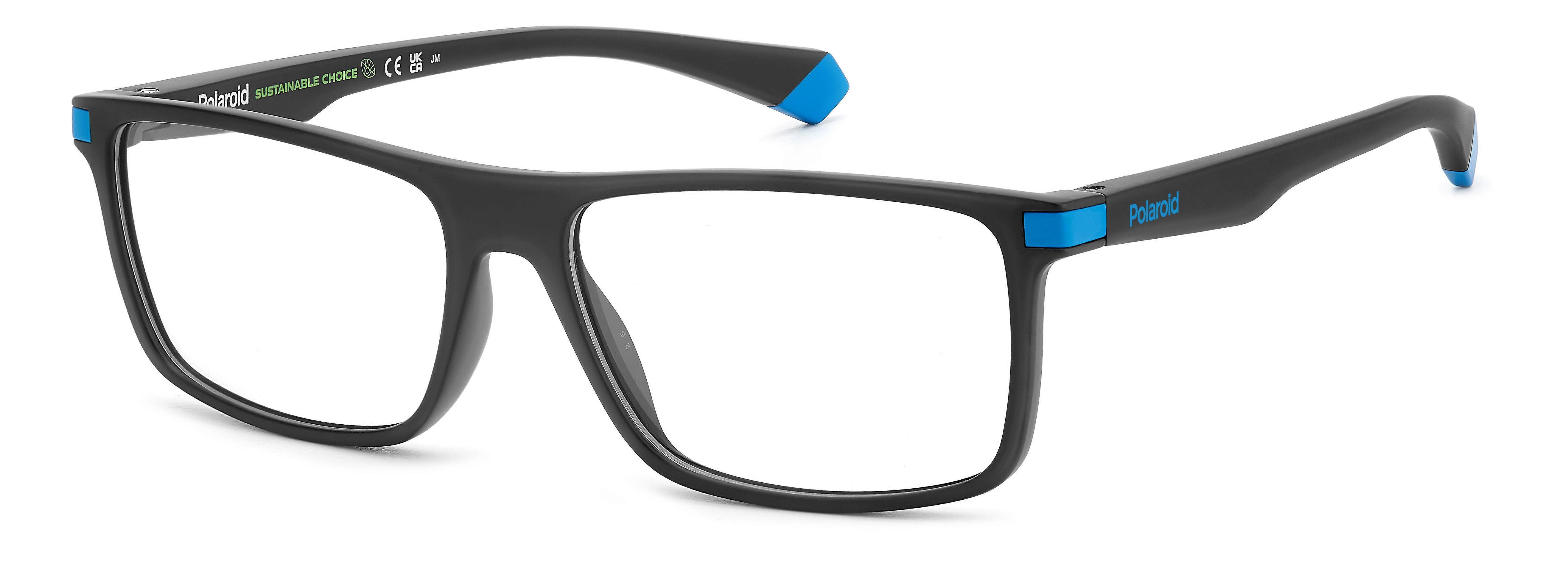 Eyewear Frames POLAROID PLD D515 0VK MATTE BLACK BLUE 55/16/140 MAN
