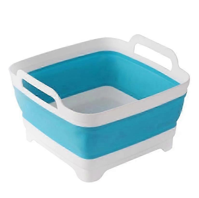 Foldable Camping Bowl for Kitchen, Folding Basket Gray-White