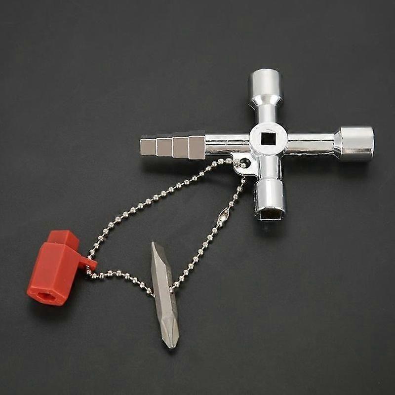 4 in 1 Multi-function Universal Wrench Tool Triangle Square Cross for Electrical Control Cabinet HB057