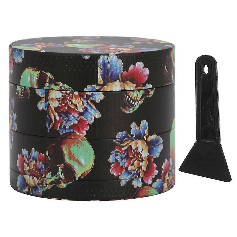 4 Layer Printing Grinder Zinc Alloy Skull Pattern Grinding Tool Smoking Supplies Crafts(Colorful-Sku