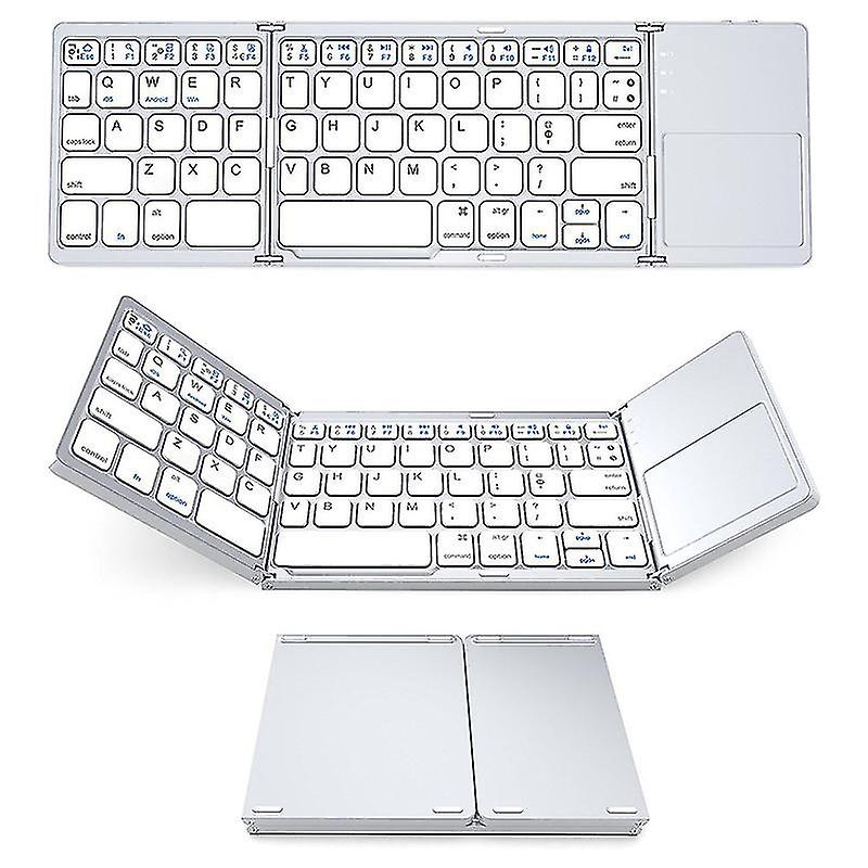 Three-fold  Mini Bluetooth Keyboard Wireless Aluminum Alloy Keyboard With Mouse Touchpad