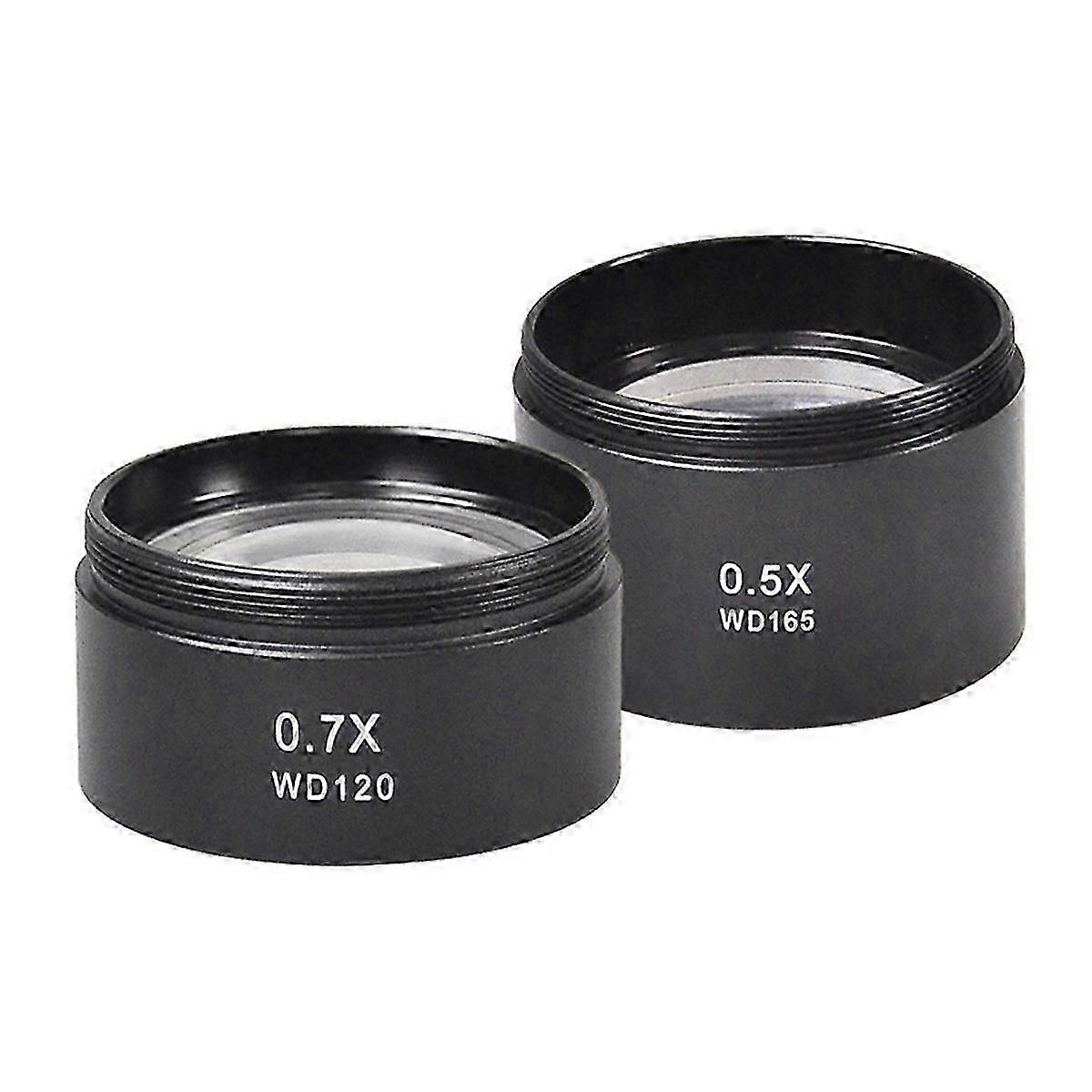 WD165 0.5X 0.7X WD120 Microscope Glass Lens Barlow Lens Mounting Thread Microscopio Camera Objectiv