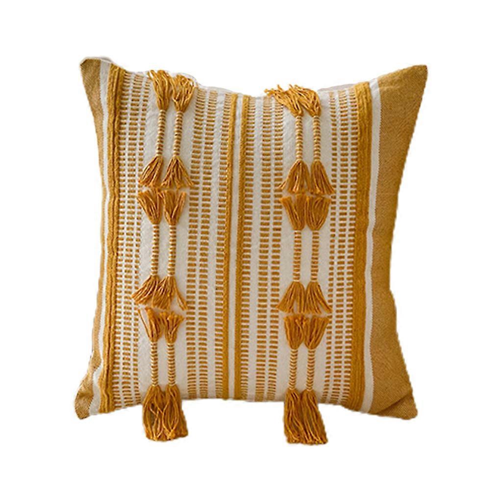 Capa de Almofada Boho com Borlas Cabo Listrado Capa de Almofada Decorativa para Cama Sofá Sofá Quarto Decoração de Escritório em Casa 18 x 18 Polegadas 