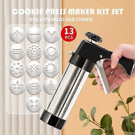 Cookie Press Gun Kit 7 Decorating Tips and 12 Cookie Press Discs