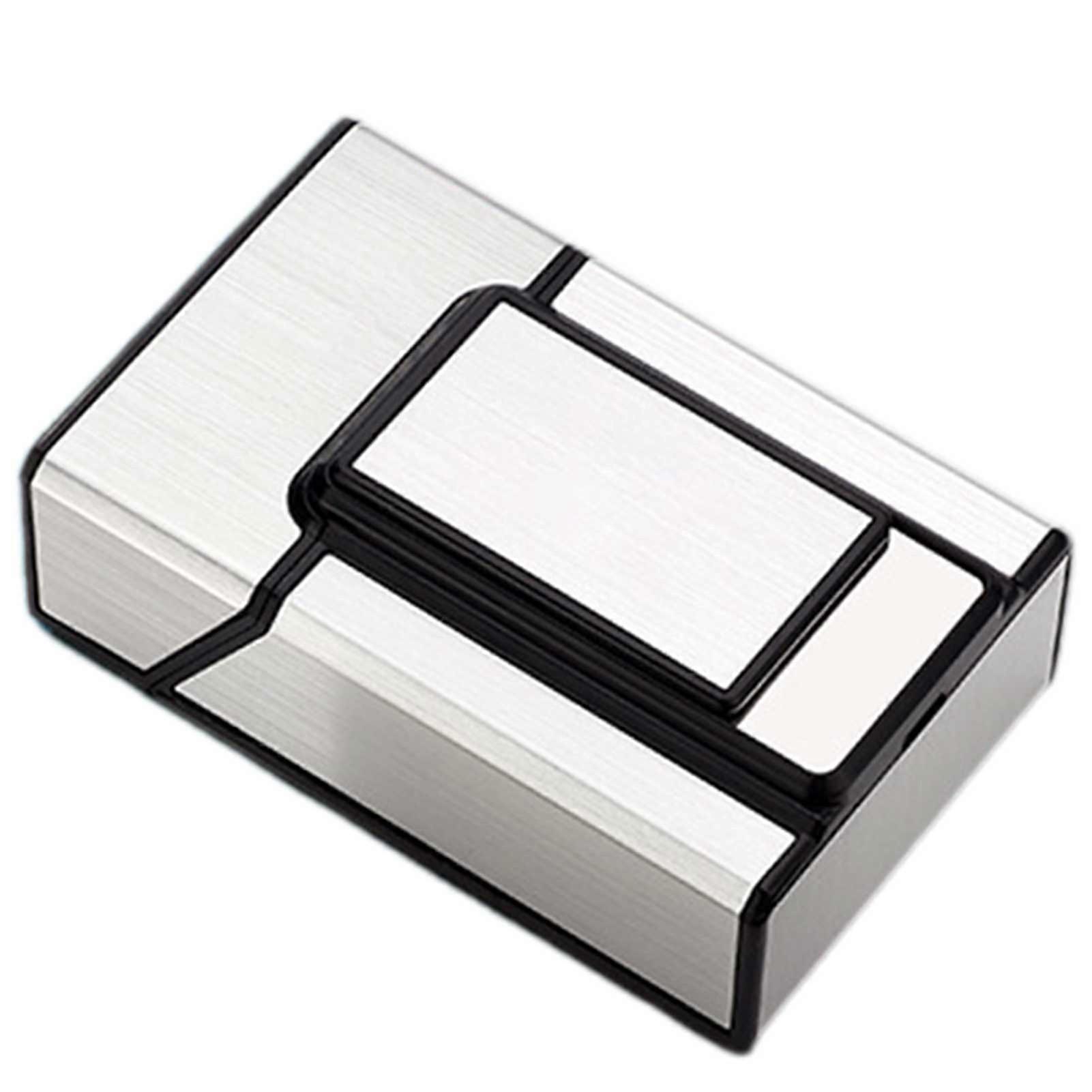 Electric Lighter with Built-In Cigarette Case, Rechargeable Windproof Flame-Free Lighter