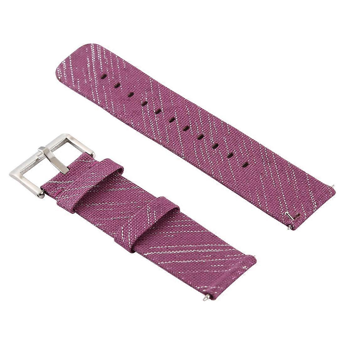 Enkelt, moderiktigt klockarmband i canvas för Fitbit Versa / Versa 2 (mörkrött)