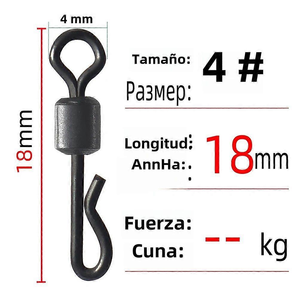 20pcs Quick Swivel Connectors for Carp Rigs Q-Shaped Swing Snap in Brass for River Fishing and Seafood Fishing Tools