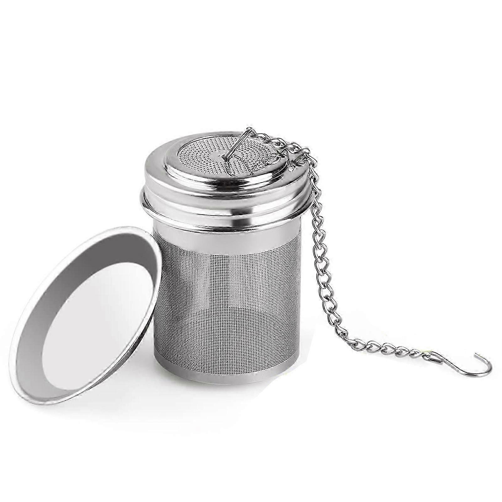 Simple Cylindrical Tea Strainer Extended Chain Hook Modern Design Suitable for Brew Tea